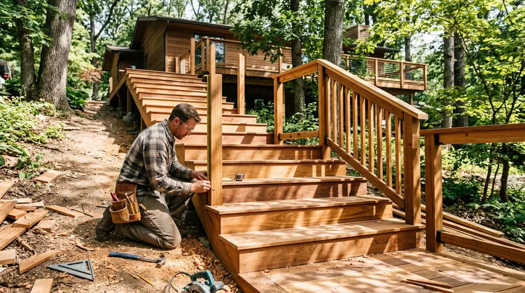 wood stairs deck